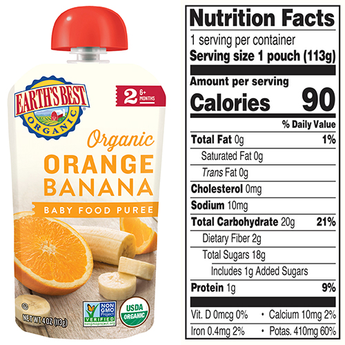 Orange Banana Baby Food Puree (pack Of 12)