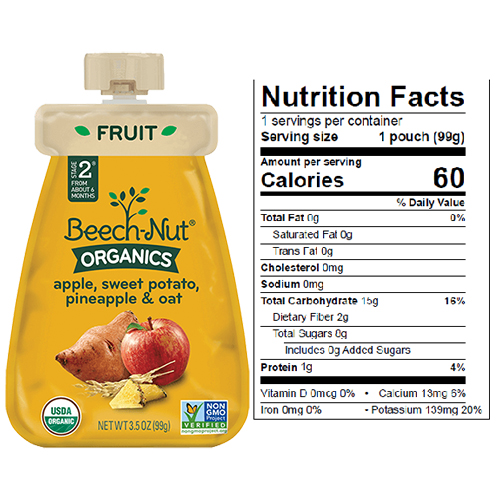 Organics Apple, Sweet Potato, Pineapple & Oat Pouch (pack Of 12)